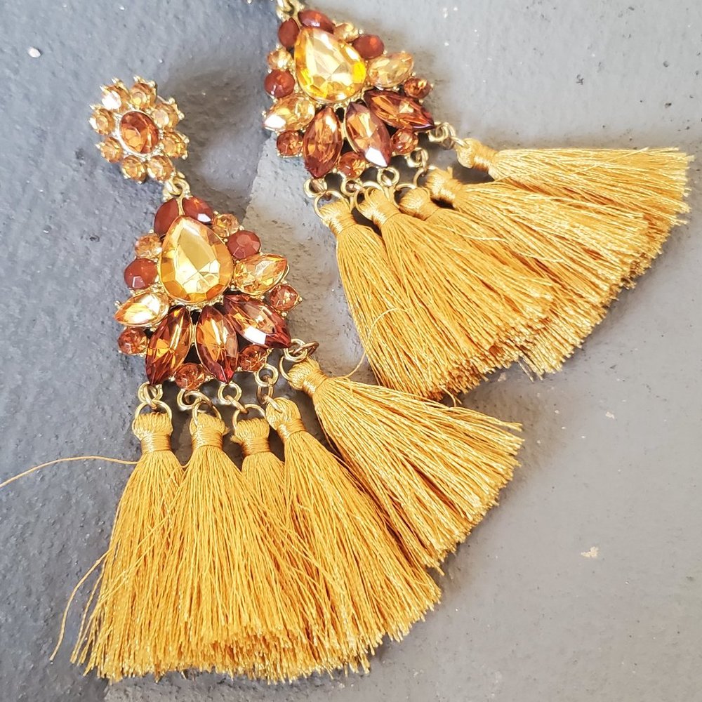 Yellow Gold Tassel Earrings